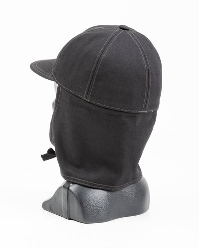 The Real McCoy's Buco Cotton Canvas Windproof Riding Cap - Black - Standard & Strange