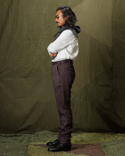 1st PAT-RN Logan Trousers - Melange Brown Herringbone - Standard & Strange