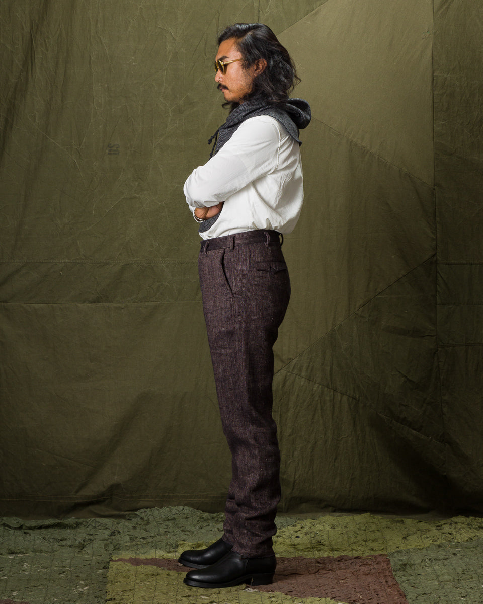 1st PAT-RN Logan Trousers - Melange Brown Herringbone - Standard & Strange