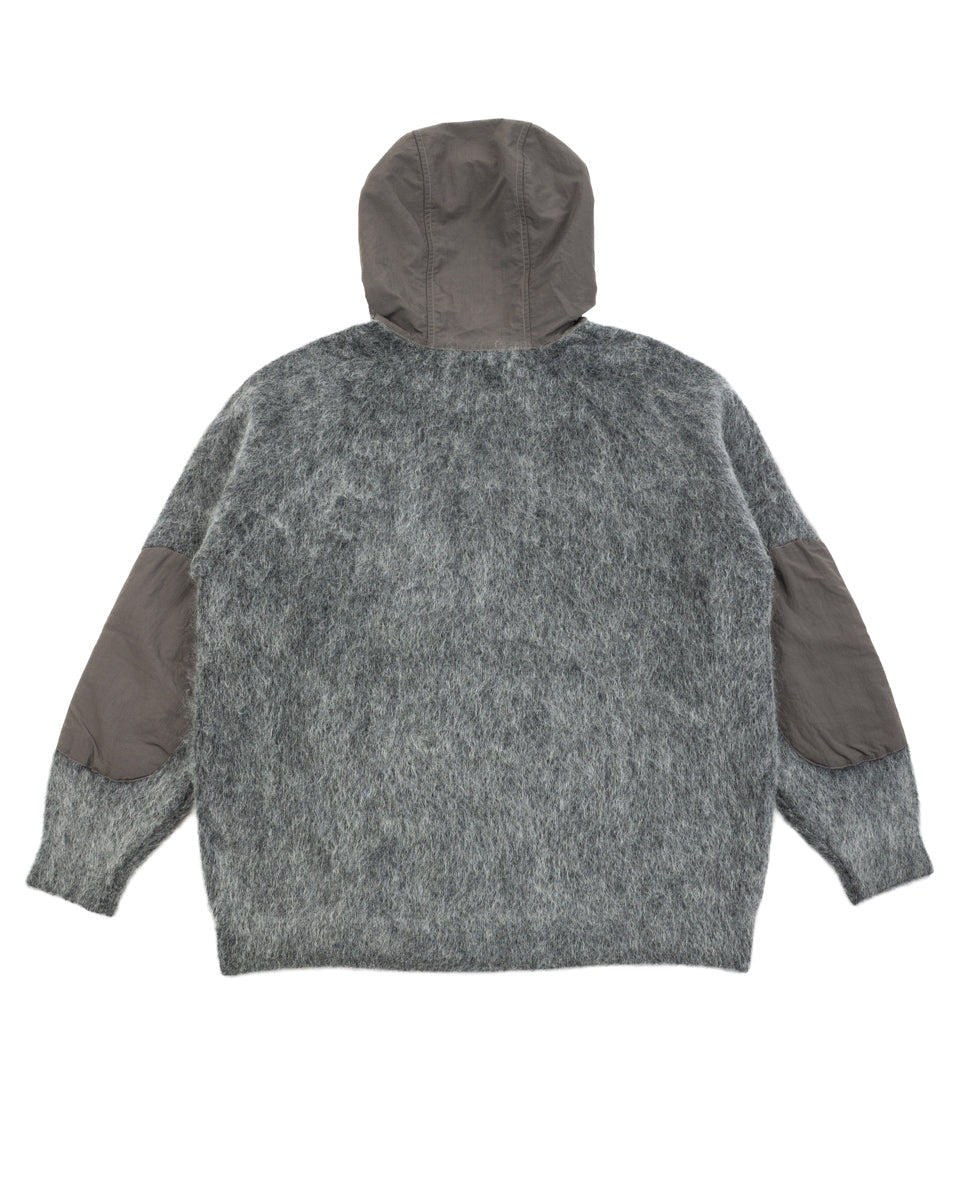 And Wander Mohair Wool Knit Hoodie - Gray - Standard & Strange