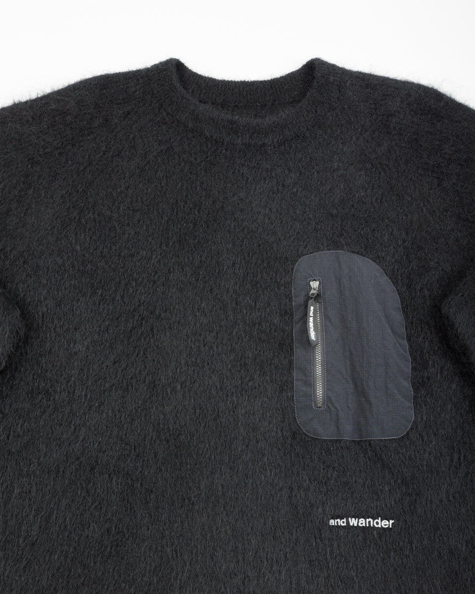 And Wander Mohair Wool Sweater - Black - Standard & Strange