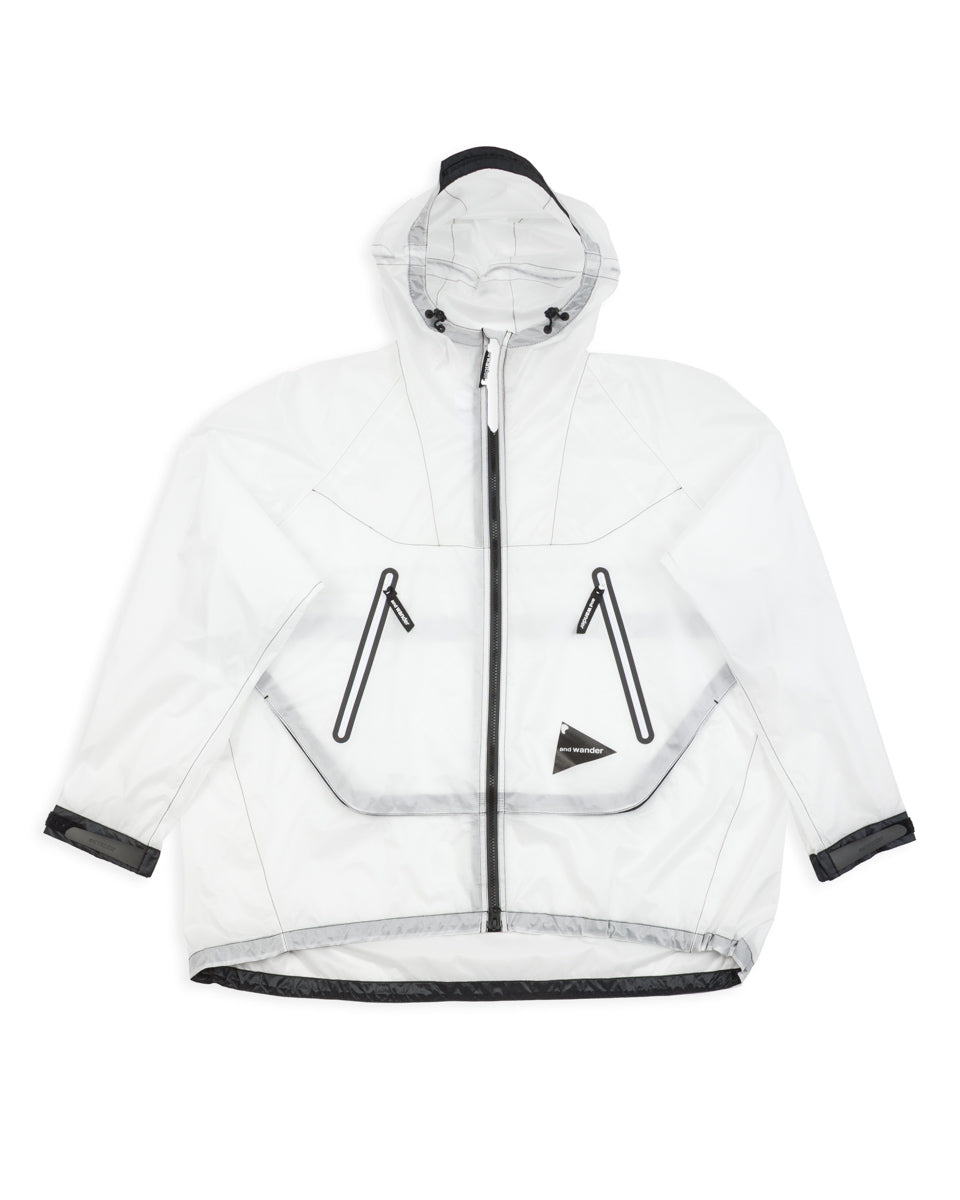 And Wander Sheer Loose Fitting Rain Jacket - White - Standard & Strange