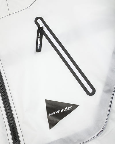 And Wander Sheer Loose Fitting Rain Jacket - White - Standard & Strange