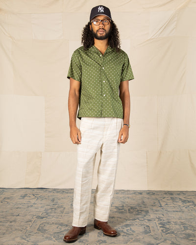 Attractions Double Pleats Border Trousers - Ivory - Standard & Strange