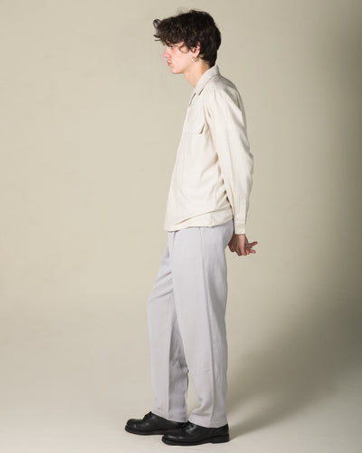 Attractions Double Pleats Trousers - Ice Gray Wool Linen - Standard & Strange