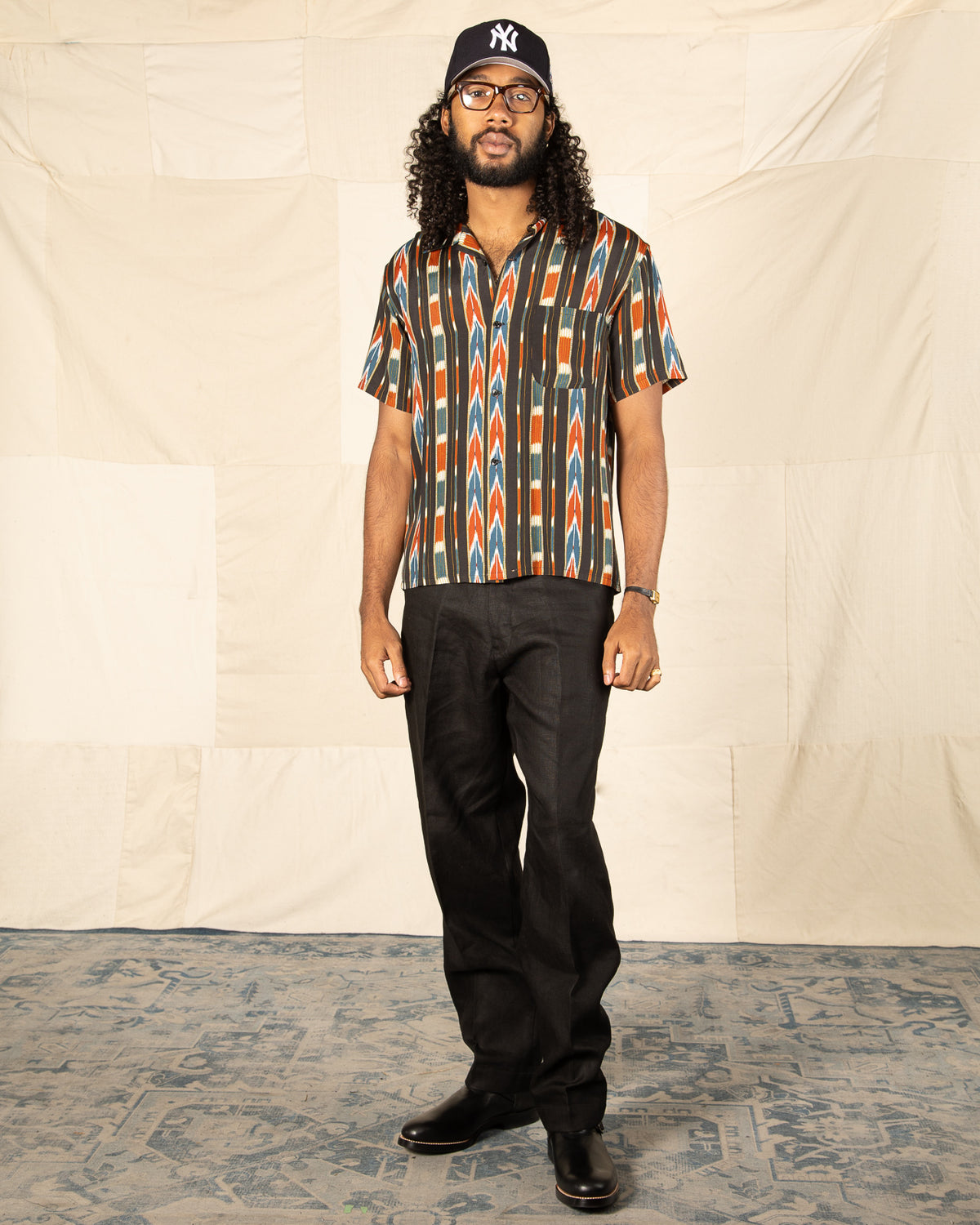 Attractions Native Print Rayon Shirt - Black - Standard & Strange