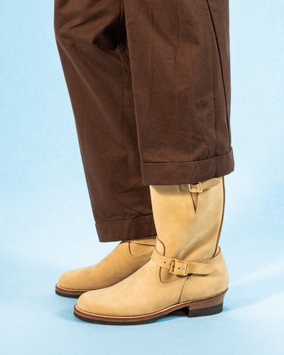 Attractions Suede Engineer Boot - Sand Beige Nubuck - Standard & Strange