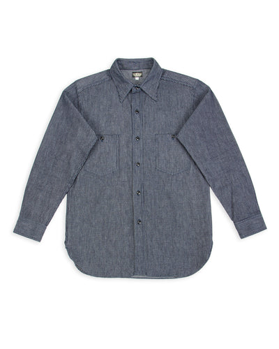 Black Sign 10 oz Dobby Denim Open Pocket Work Shirt - Dark Indigo - Standard & Strange