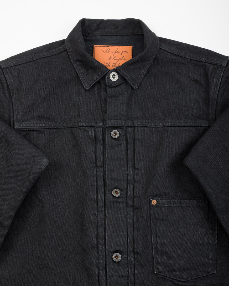 Black Sign 15oz Black Denim Pleats Jacket - Standard & Strange