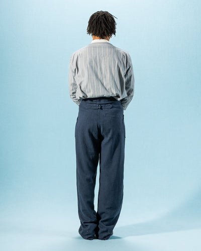 Black Sign Rasp Dobby Utility Trousers - Blue Moon - Standard & Strange