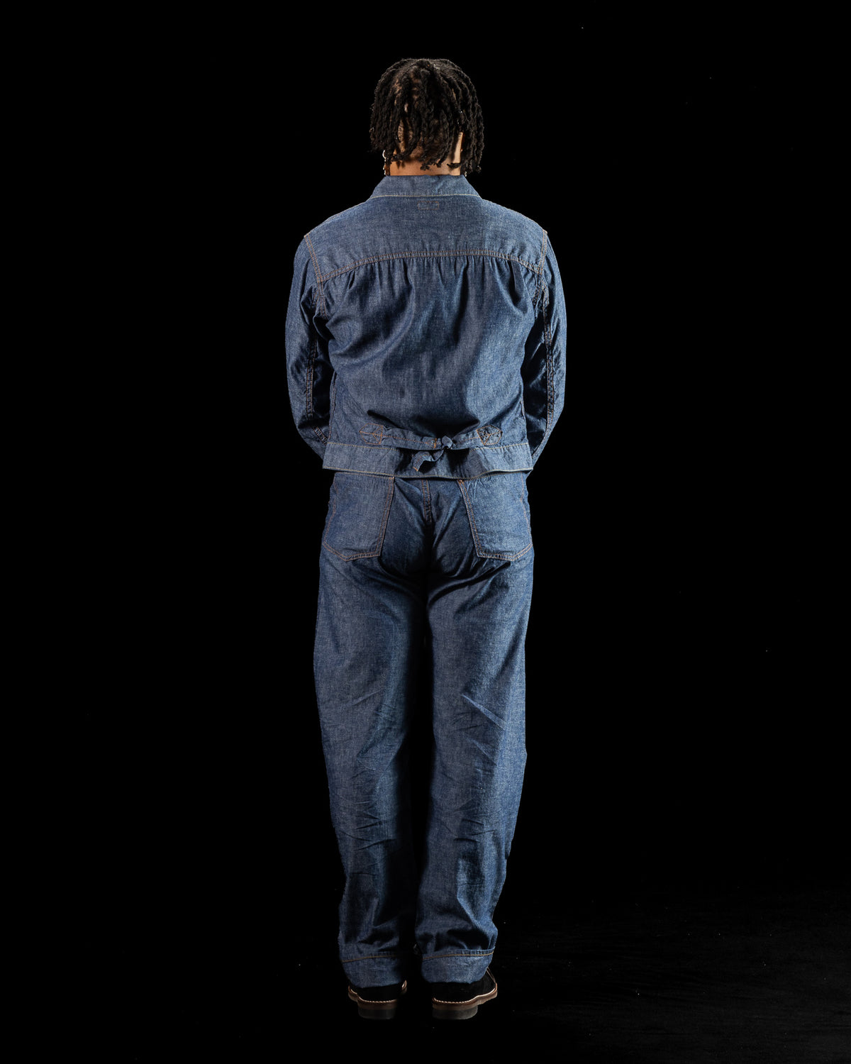 Black Sign 1920s 5.5 oz Death Valley Waist-Overalls - Indigo Chambray - Standard & Strange