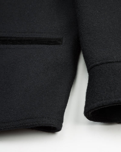 Black Sign 1930s Wool Melton Duce Coat - Midnight Black - Standard & Strange