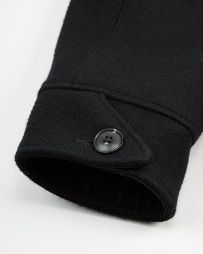 Black Sign 1930s Wool Melton Duce Coat - Midnight Black - Standard & Strange