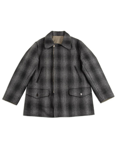 Black Sign 1940s 2-Way Field Jacket - Rat Gray Ombre Check - Standard & Strange