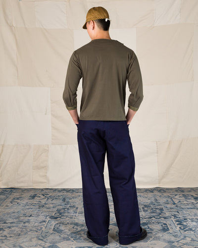Black Sign 3/4 Sleeve Double Breasted Underwear - Soldier Green - Standard & Strange
