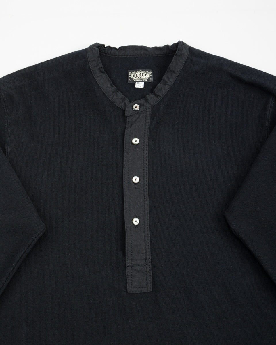 Black Sign Heavyweight 1920s Amish Henley - Black - Standard & Strange