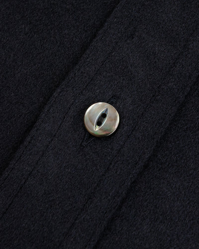 Black Sign Italian Cashmere Open Pocket Work Shirt - Royal Navy - Standard & Strange