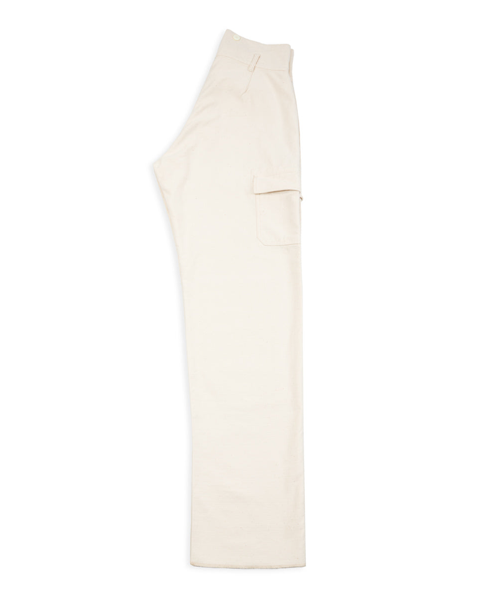 Black Sign Military Back Satin Combat Trousers - Sand White - Standard & Strange