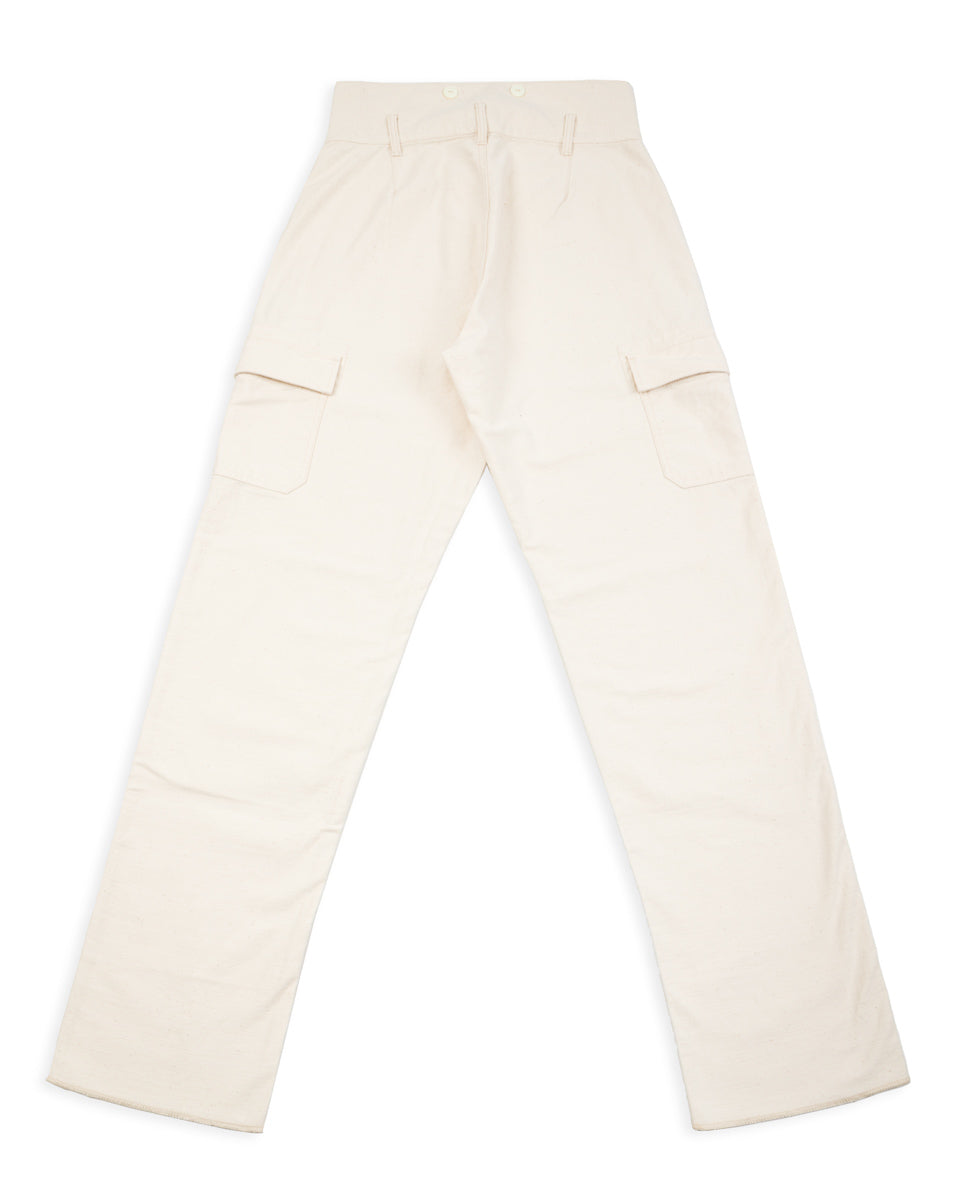 Black Sign Military Back Satin Combat Trousers - Sand White - Standard & Strange