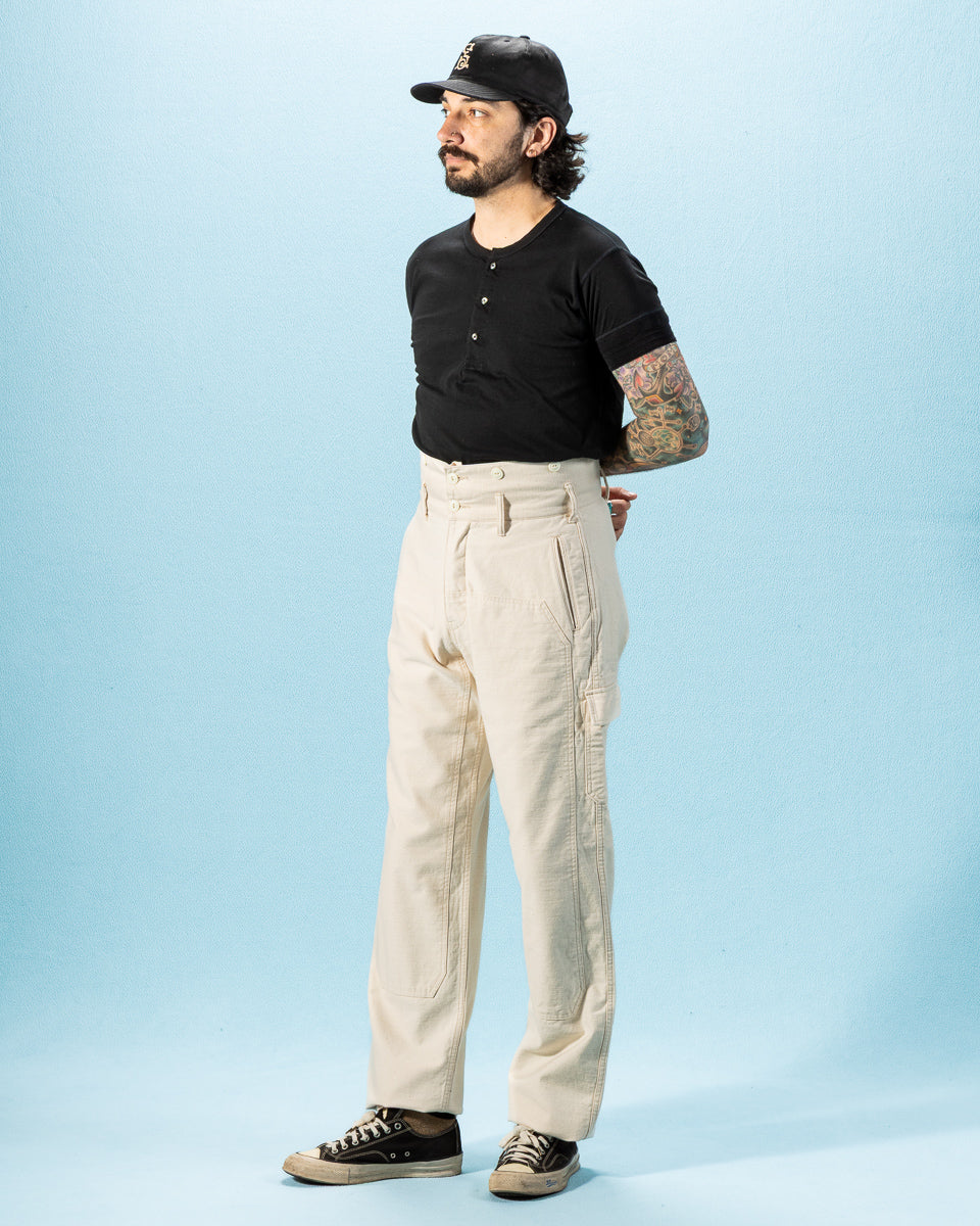 Black Sign Military Back Satin Combat Trousers - Sand White - Standard & Strange
