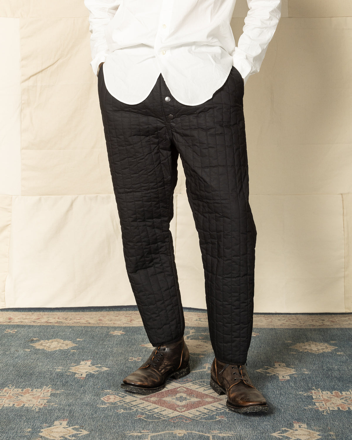 Black Sign Oiled Quilting Athletic Pants - Oiled Black - Standard & Strange