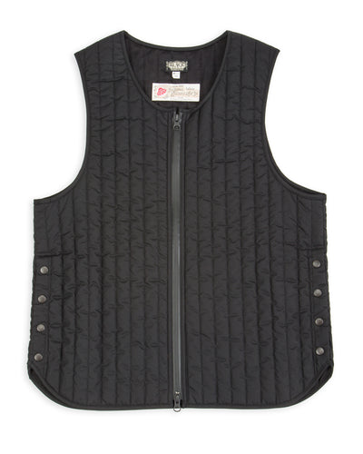 Black Sign Oiled Quilting Lumberjack Vest - Oiled Black - Standard & Strange