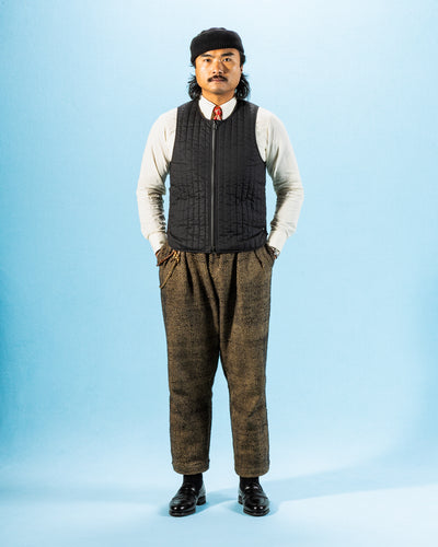 Black Sign Oiled Quilting Lumberjack Vest - Oiled Black - Standard & Strange