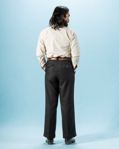 Black Sign Persian Pattern Jacquard Open Pocket Work Shirt - Salt White - Standard & Strange