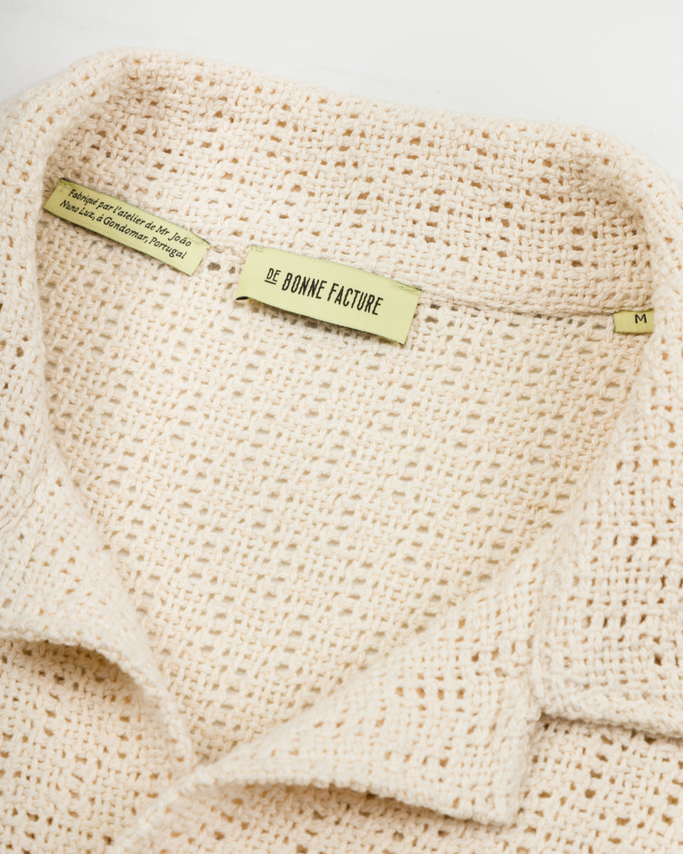 De Bonne Facture Holiday Shirt - Undyed Cotton Crochet Weave - Standard & Strange