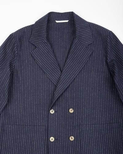 De Bonne Facture Double Breasted Jacket - Navy Pinstripe - Standard & Strange