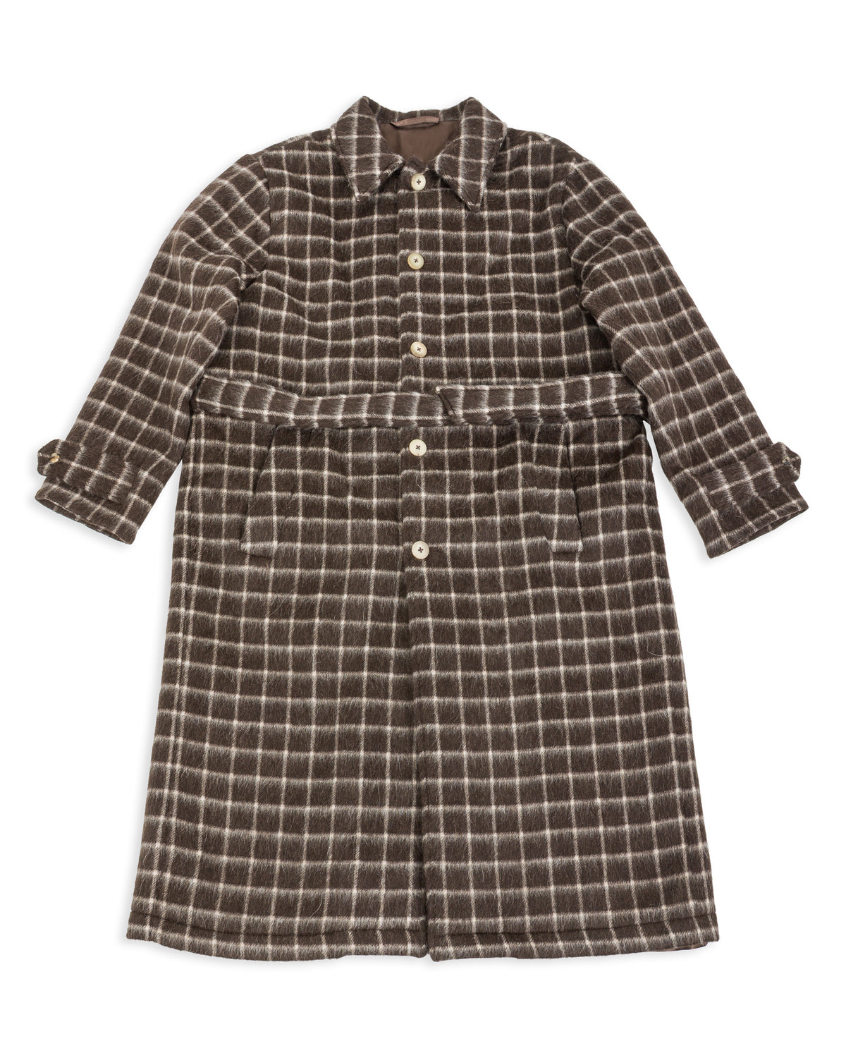 De Bonne Facture Overcoat - Brown Windowpane Check - Standard & Strange