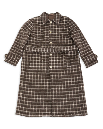 De Bonne Facture Overcoat - Brown Windowpane Check - Standard & Strange