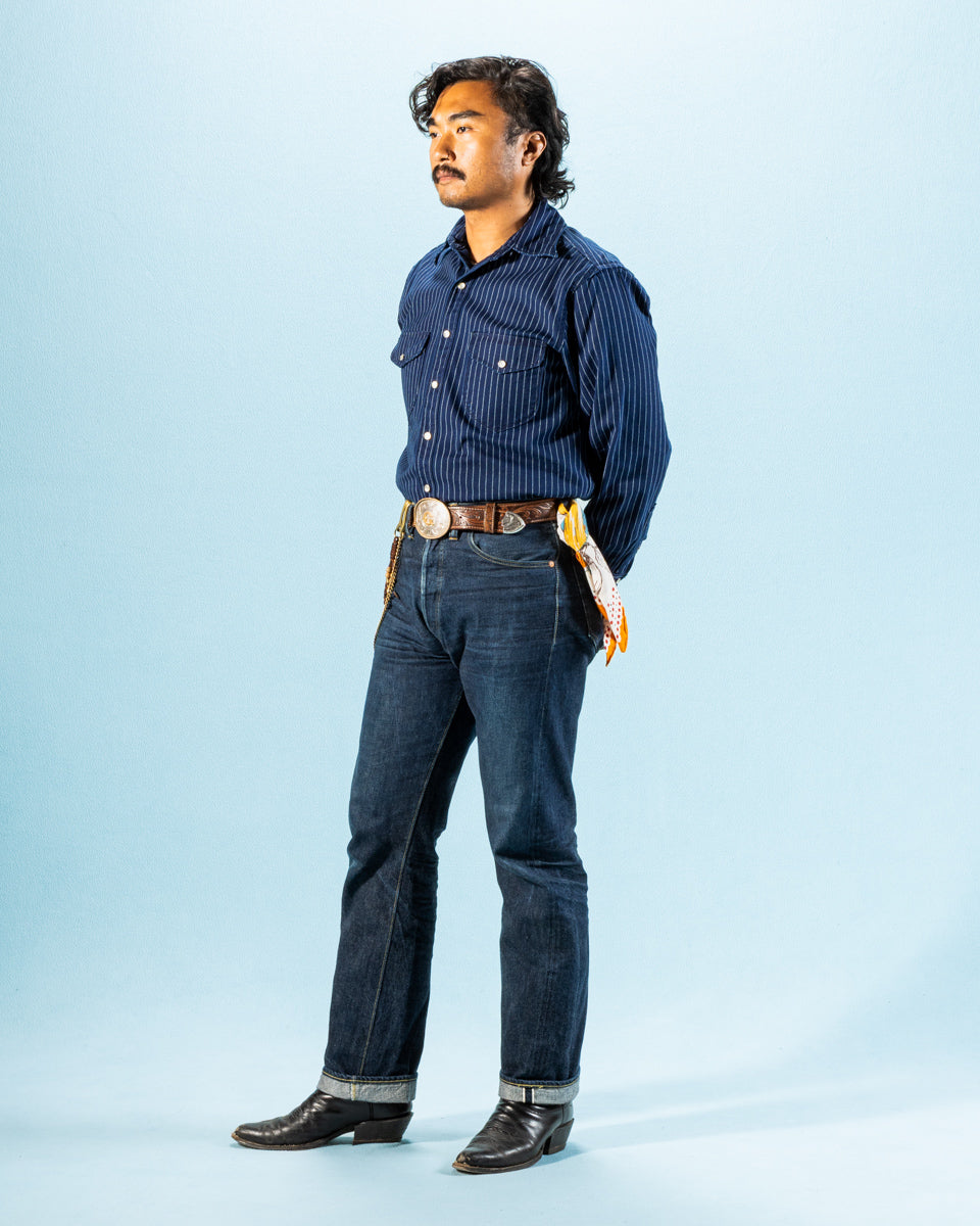 Freenote Bodie Shirt - Indigo Wabash Stripe - Standard & Strange