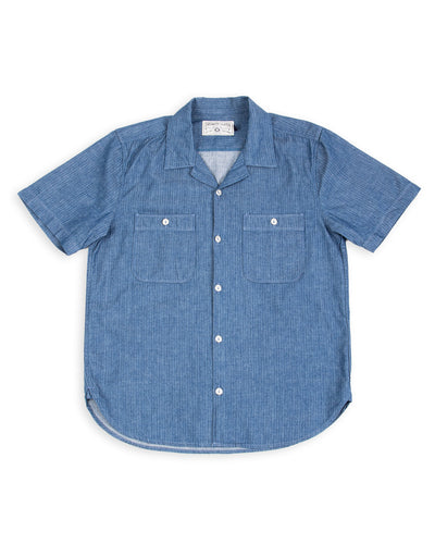 Freenote Dayton S/S Shirt - 5oz Blue Herringbone - Standard & Strange