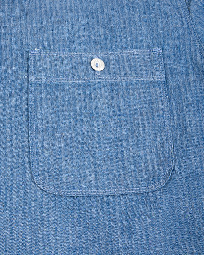 Freenote Dayton S/S Shirt - 5oz Blue Herringbone - Standard & Strange