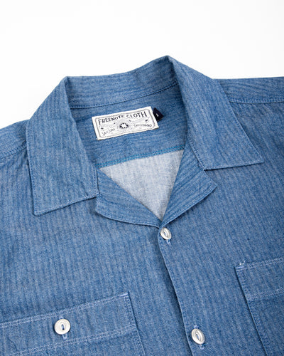 Freenote Dayton S/S Shirt - 5oz Blue Herringbone - Standard & Strange
