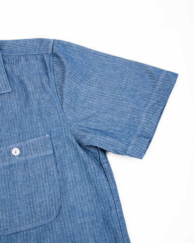 Freenote Dayton S/S Shirt - 5oz Blue Herringbone - Standard & Strange