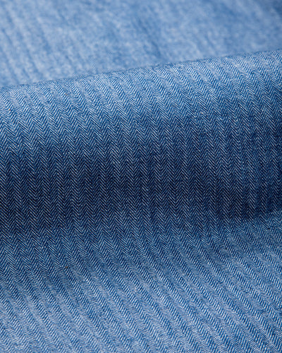 Freenote Dayton S/S Shirt - 5oz Blue Herringbone - Standard & Strange