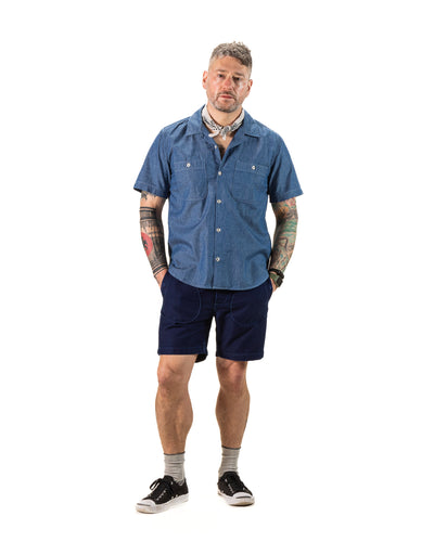 Freenote Dayton S/S Shirt - 5oz Blue Herringbone - Standard & Strange