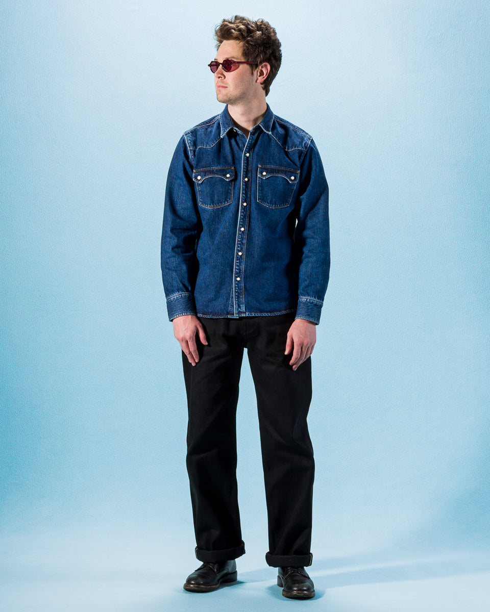 Freenote Modern Western Shirt - Stone Washed 11oz Denim - Standard & Strange