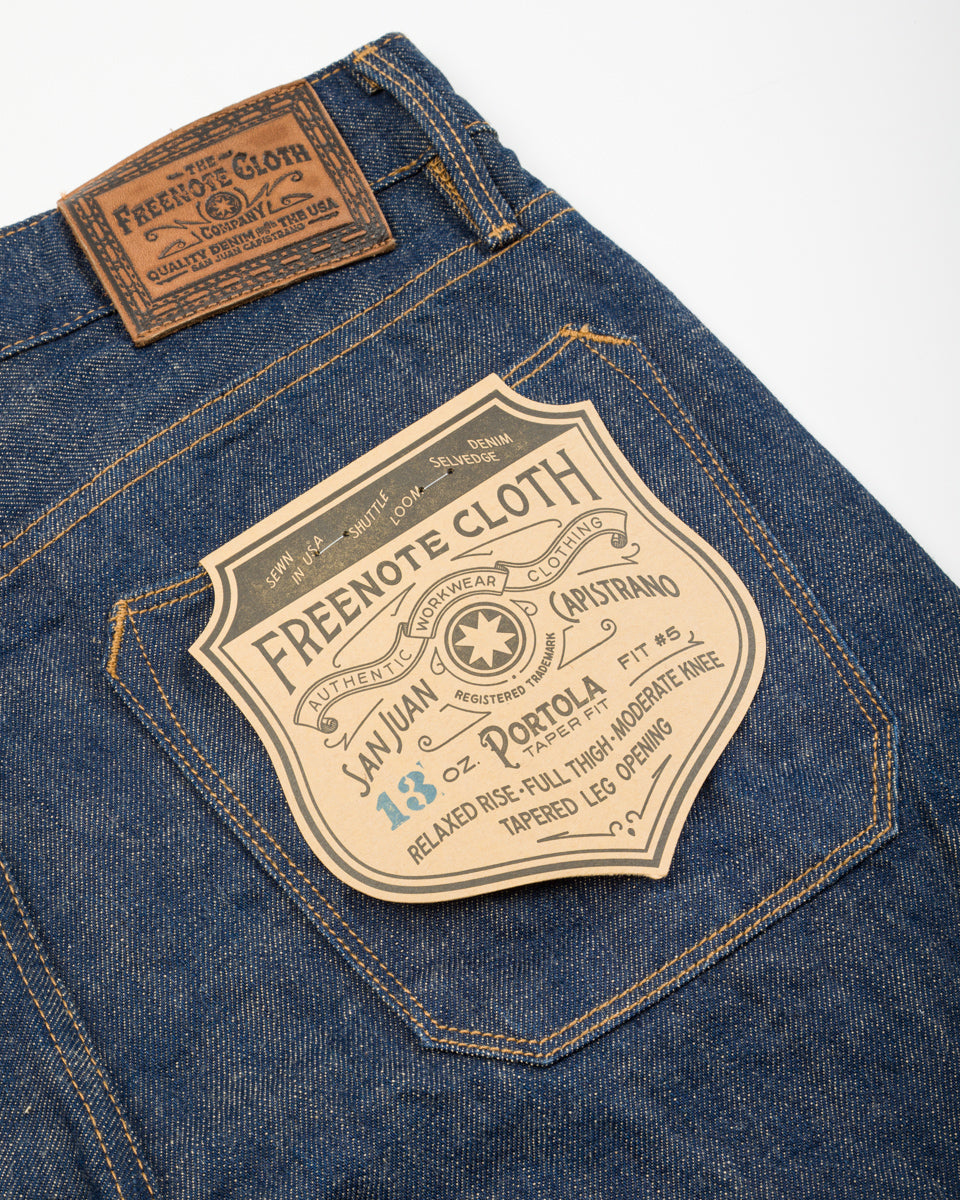Freenote Portola Classic Taper - 13oz Natural Rinsed Denim - Standard & Strange