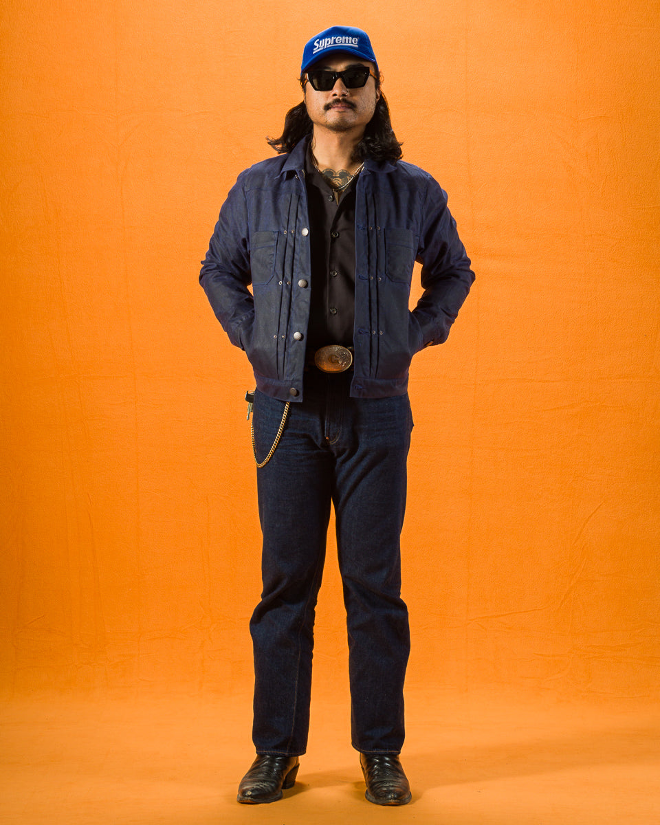 Freenote RJ-1 Jacket - Navy Waxed Canvas w/ Navy Lining - Standard & Strange