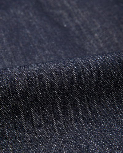 Freenote Yorba Zip S/S Shirt - Navy Herringbone - Standard & Strange