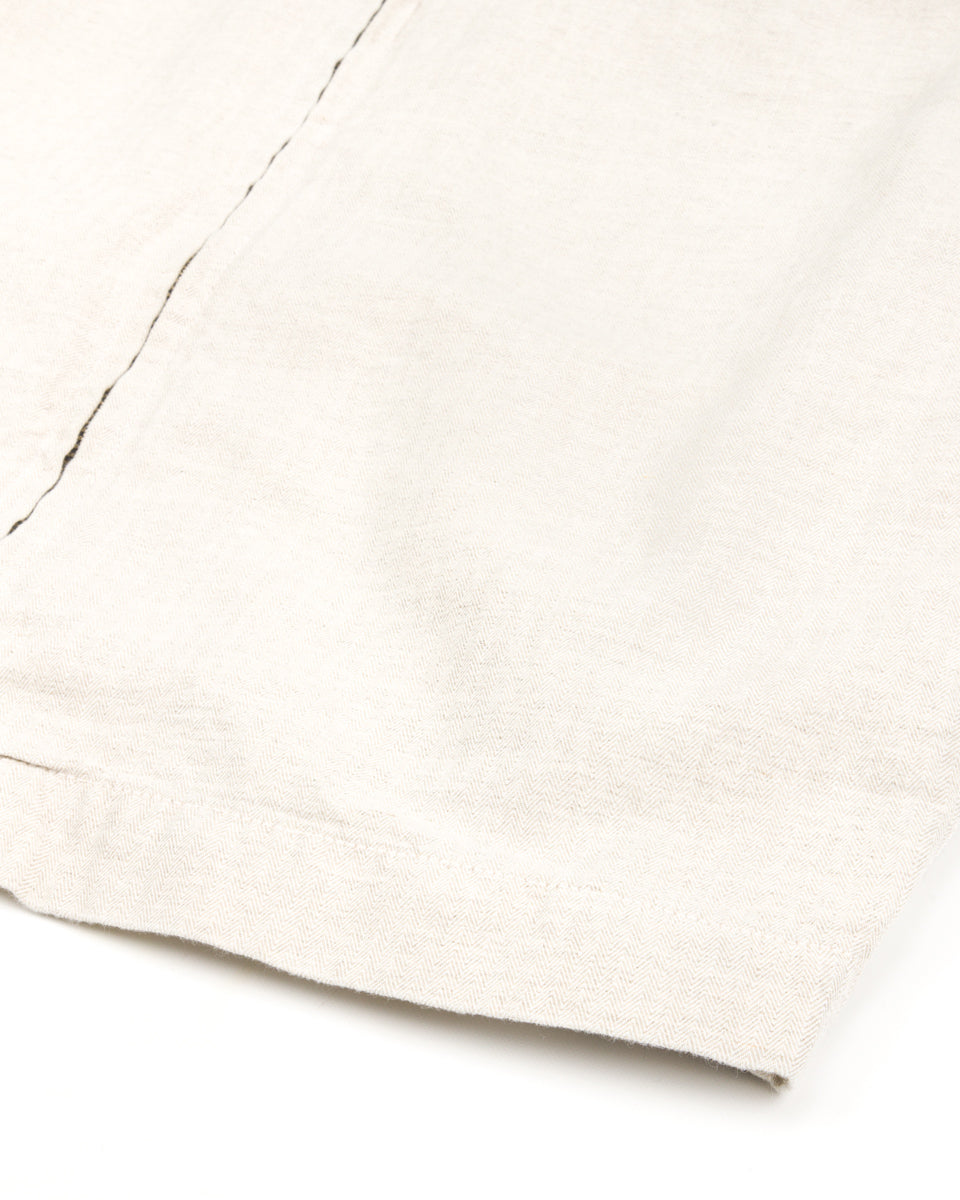 Freenote Yorba Zip S/S Shirt- White Herringbone - Standard & Strange