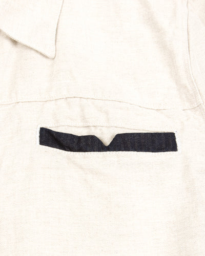 Freenote Yorba Zip S/S Shirt- White Herringbone - Standard & Strange