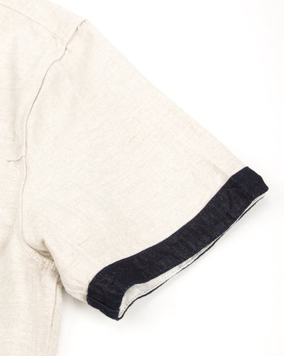 Freenote Yorba Zip S/S Shirt- White Herringbone - Standard & Strange