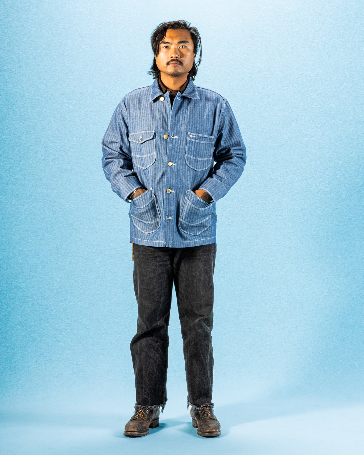 Freenote Modesto Jacket - Blue Herringbone - Standard & Strange