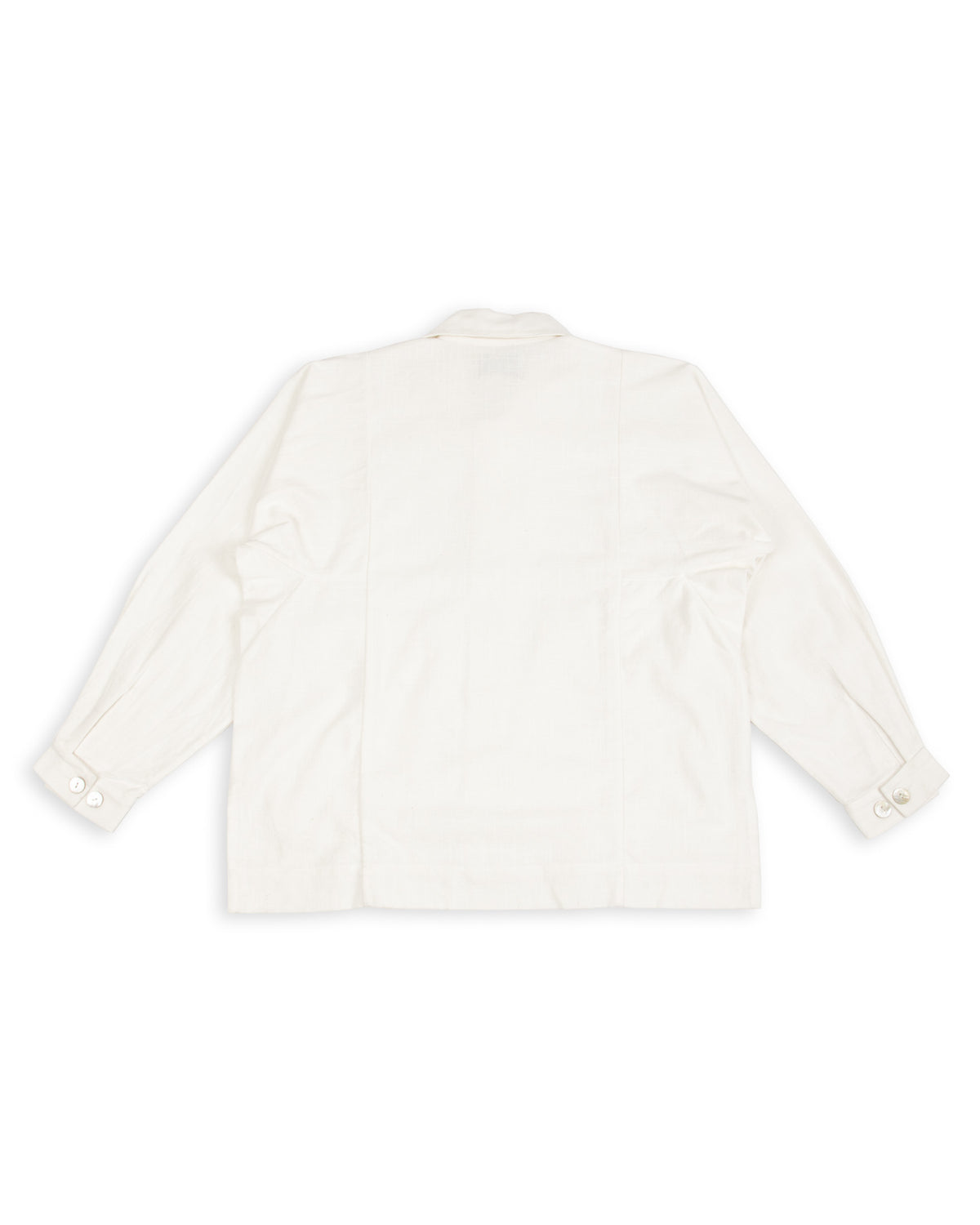 Gathering Farmer Jacket - White Handloom Cotton - Standard & Strange