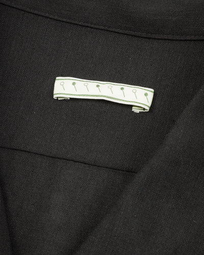 Gorsch Bamboo Linen Open Collar Short Sleeve Shirt - Black - Standard & Strange