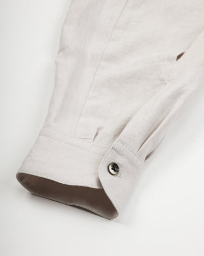 Gorsch Belgian Linen Collar Shirt - Light Grey - Standard & Strange